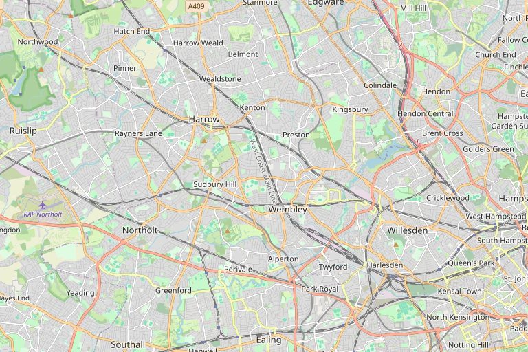 Map of Harrow and the surrounding area